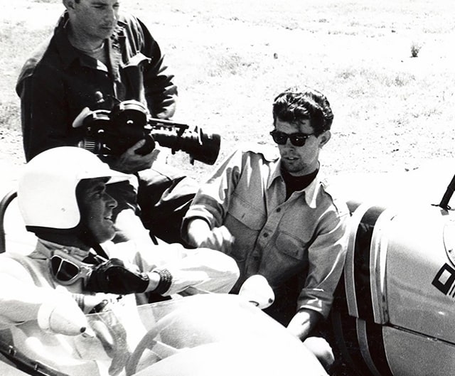 black & White behind-the-scenes photo of a past photoshoot at Willow Springs.